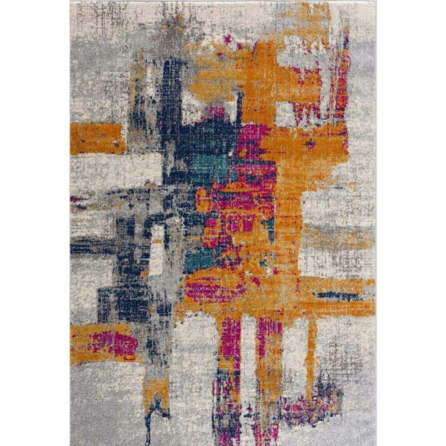 Rugs * | Malibu Grey 4 Ft. X 6 Ft. Abstract Polypropylene Area Rug By Abani