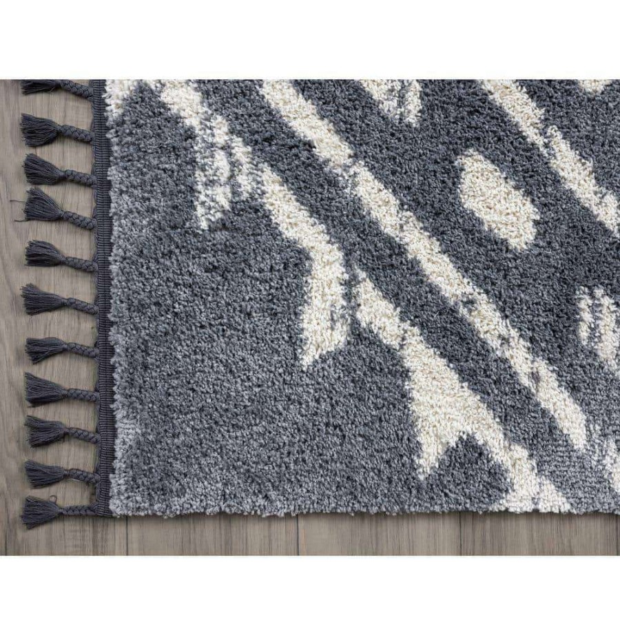 Rugs * | Willow Grey 7 Ft. 9 In. X 10 Ft. 2 In. Shag Polypropylene Area Rug By Abani