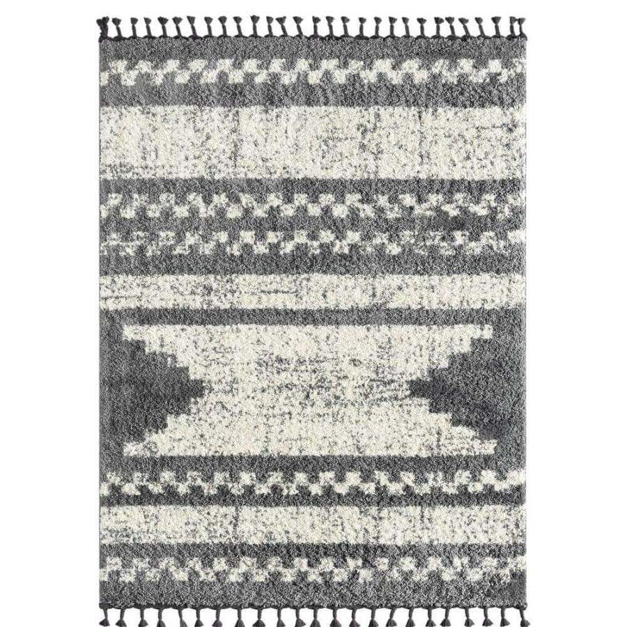 Rugs * | Willow Grey 6 Ft. X 9 Ft. Shag Polypropylene Area Rug By Abani