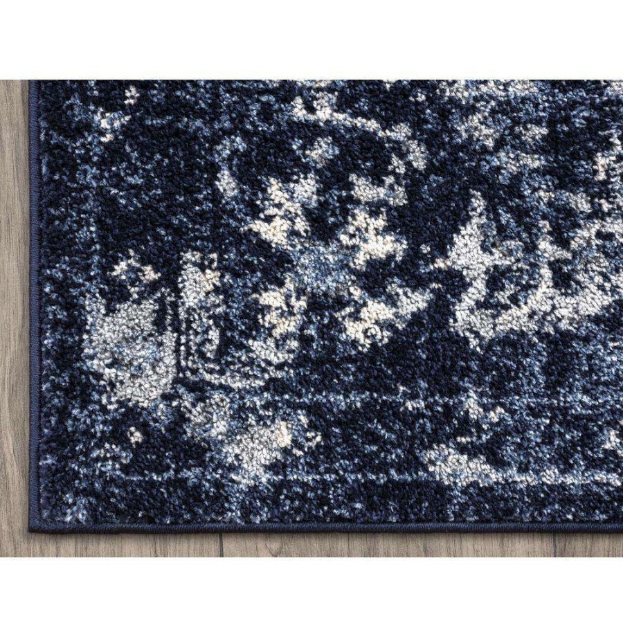 Rugs * | Troy Navy 5 Ft. 3 Ft. X 7 Ft. 6 In. Oriental Polypropylene Area Rug By Abani