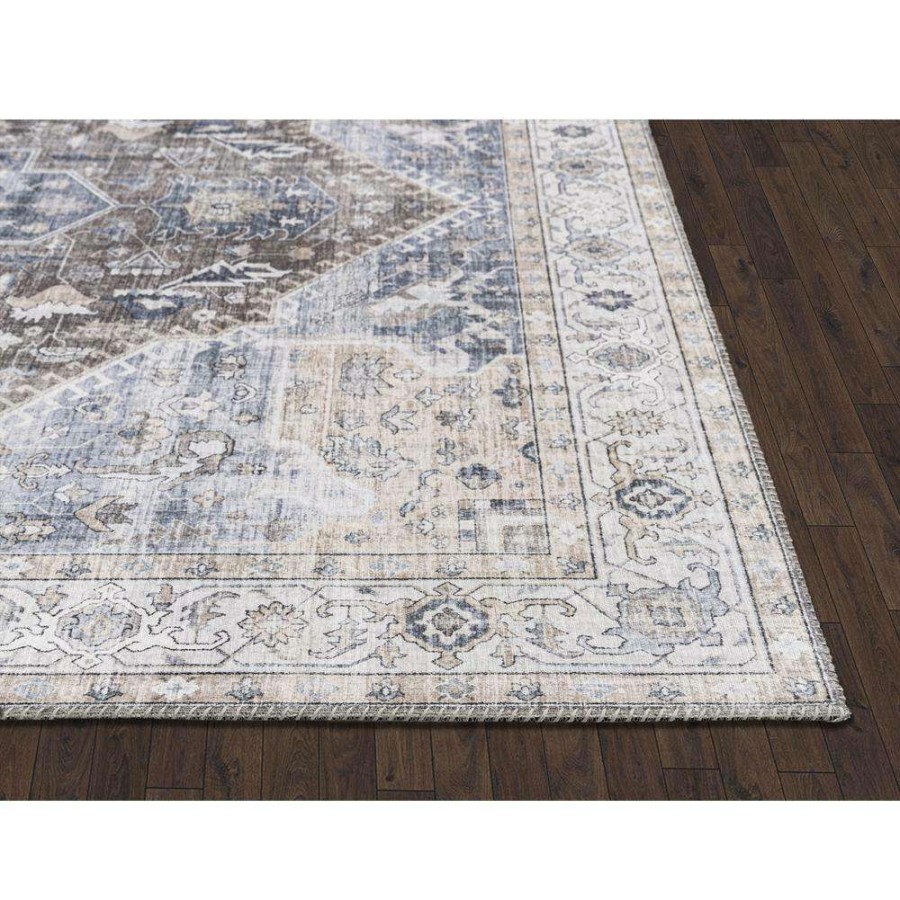 Rugs * | Paloma Brown 5 Ft. 3 Ft. X 7 Ft. 6 In. Oriental Polyester Area Rug By Abani