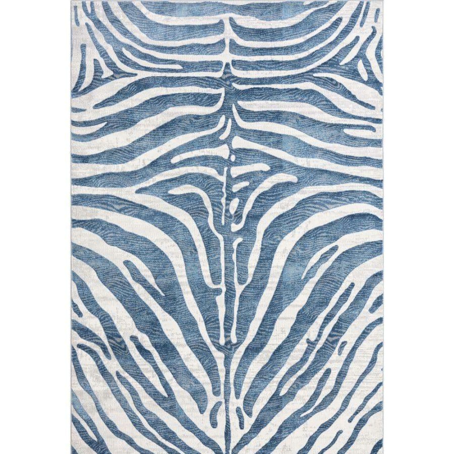 Rugs * | Nova Blue 9 Ft. X 12 Ft. Abstract Polyester Area Rug By Abani