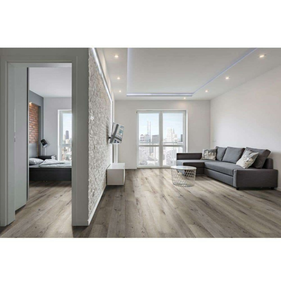 Vinyl Flooring * | Woodlett Empire Oak 6 In. X 48 In. Glue Down Luxury Vinyl Plank Flooring (36 Sq. Ft. / Case) By A&A Surfaces