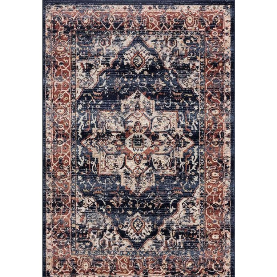 Rugs * | Babylon Navy 4 Ft. X 6 Ft. Oriental Polypropylene Area Rug By Abani