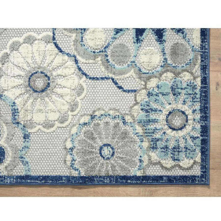 Rugs * | Hampton Grey 4 Ft. X 6 Ft. Floral Polypropylene Area Rug By Abani