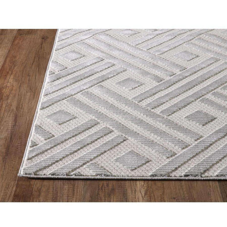 Rugs * | Nova Grey 5.3 Ft. X 7.6 Ft. Geometric Polyester Area Rug By Abani