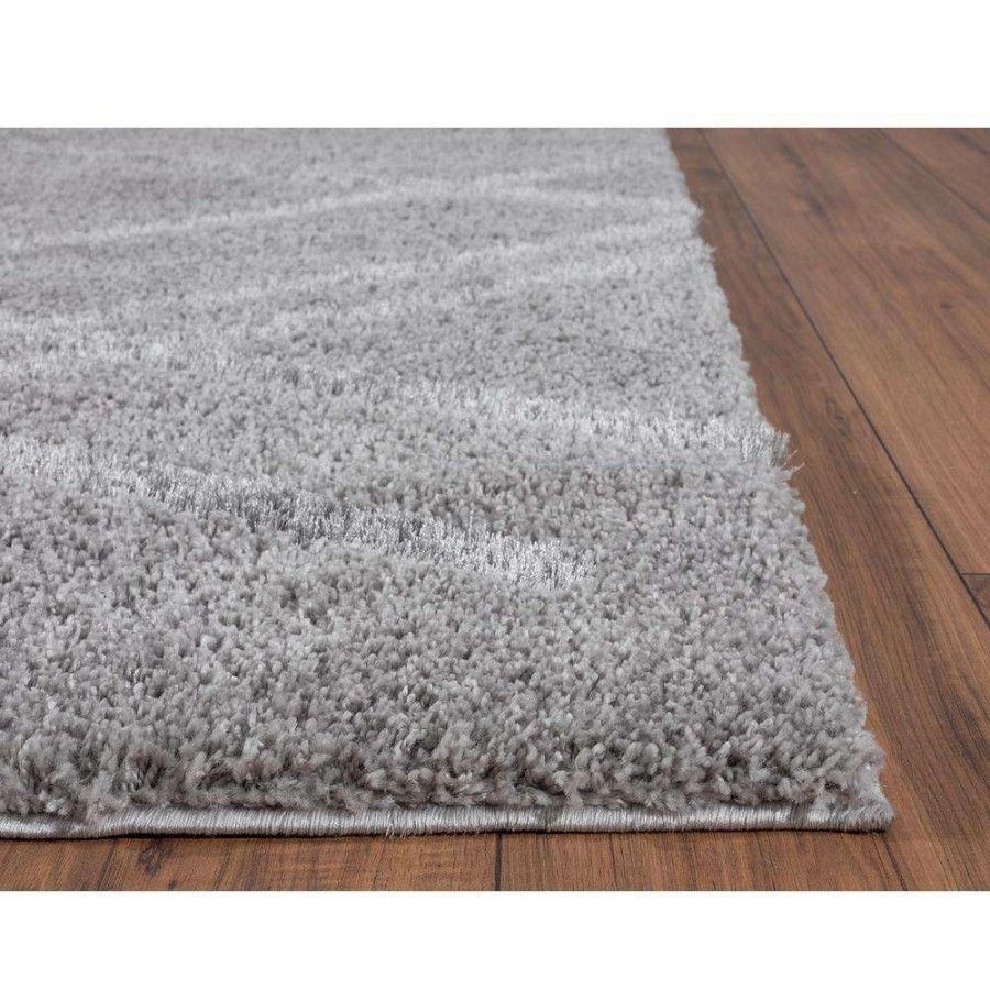 Rugs * | Boston Grey 5.3 Ft. X 7.6 Ft. Shag Polyester Area Rug By Abani